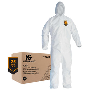 Kleenguard A40 White Coveralls (Case of 25)