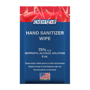 6 ml Hand Sanitizer Wipe, 75% Isopropyl Alcohol Solution 6" x 6" (Box of 25)